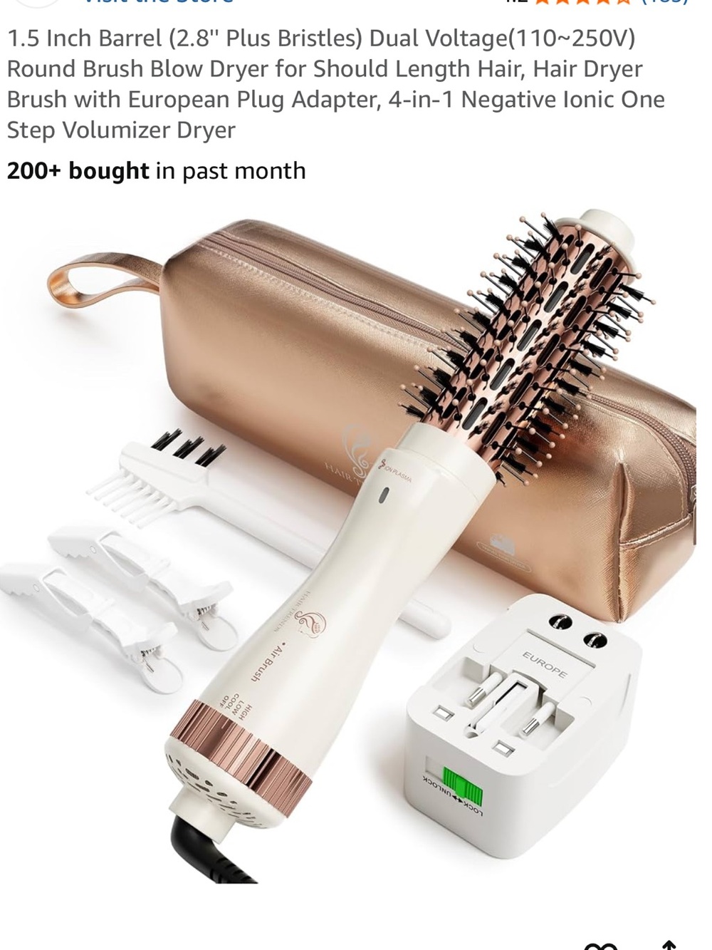 Hair Trends Rose Gold 4-in-1 One Step Volumizer Hot Air Brush Brand new in bag.